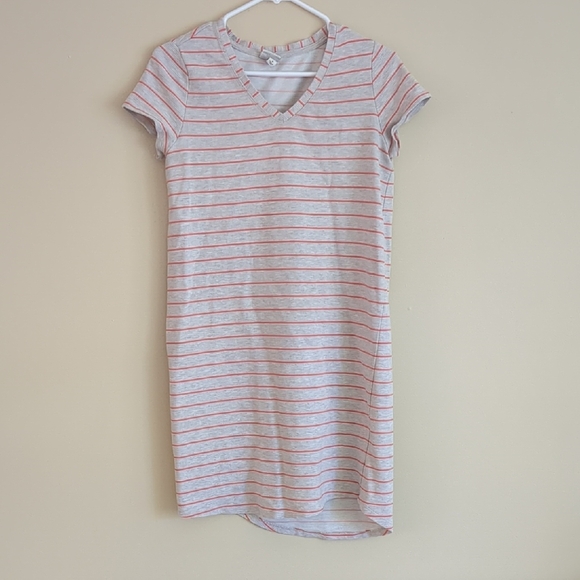 Small Merona Striped Dress Orange Short Sleeve - Picture 1 of 10